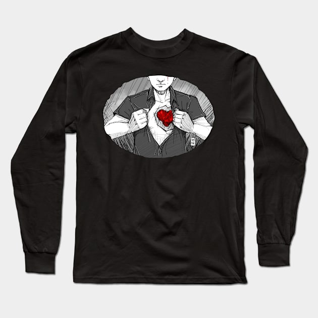 Broken Heart Long Sleeve T-Shirt by Habuza